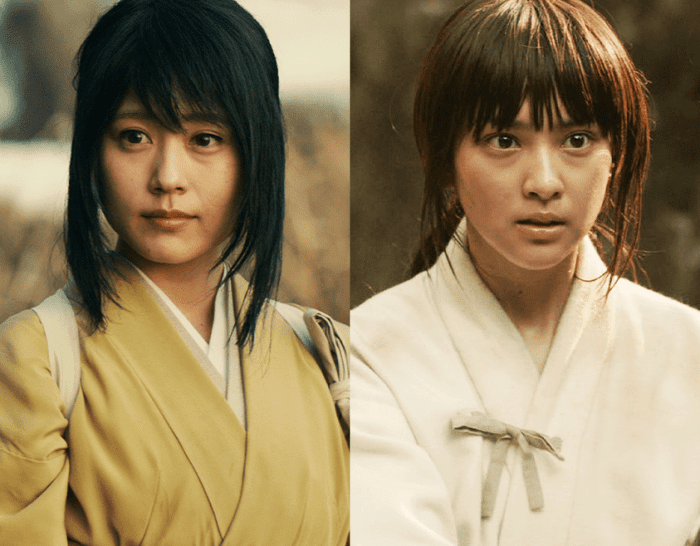 Courtesy of Netflix and Warner Bros. Yukishiro Tomoe (L) and Kamiya Kaoru (R) are the two love interests from the wartime and post-war periods in Kenshin's life.