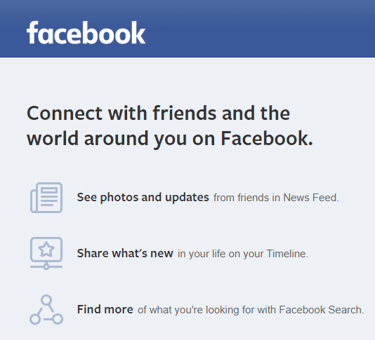 Never Preferred Facebook to Other Social Networks and Don't Have a Ready Picture of Facebook of Old For You.