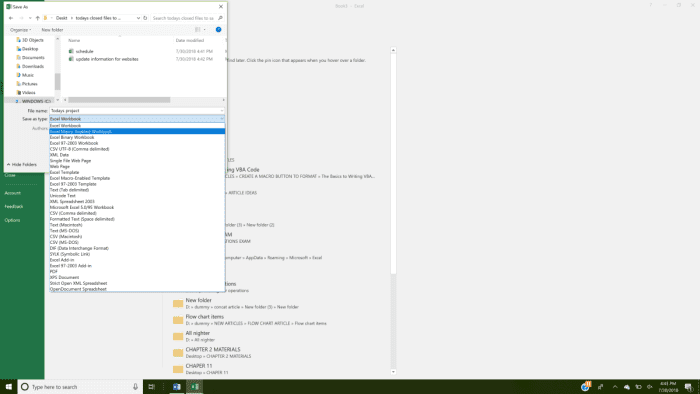 The above illustration shows an Excel file saved as a macro-enabled workbook so that macros can run when the workbook is reopened.