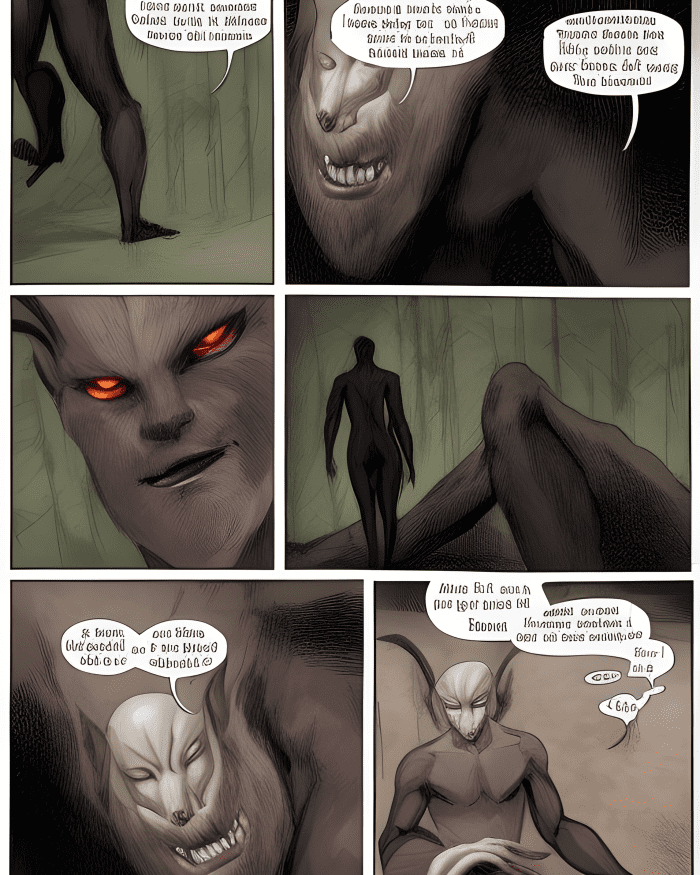 AI generators aren't great at incorporating text into images yet, but this creation shows how you can use your prompts to simulate comic book style formats.