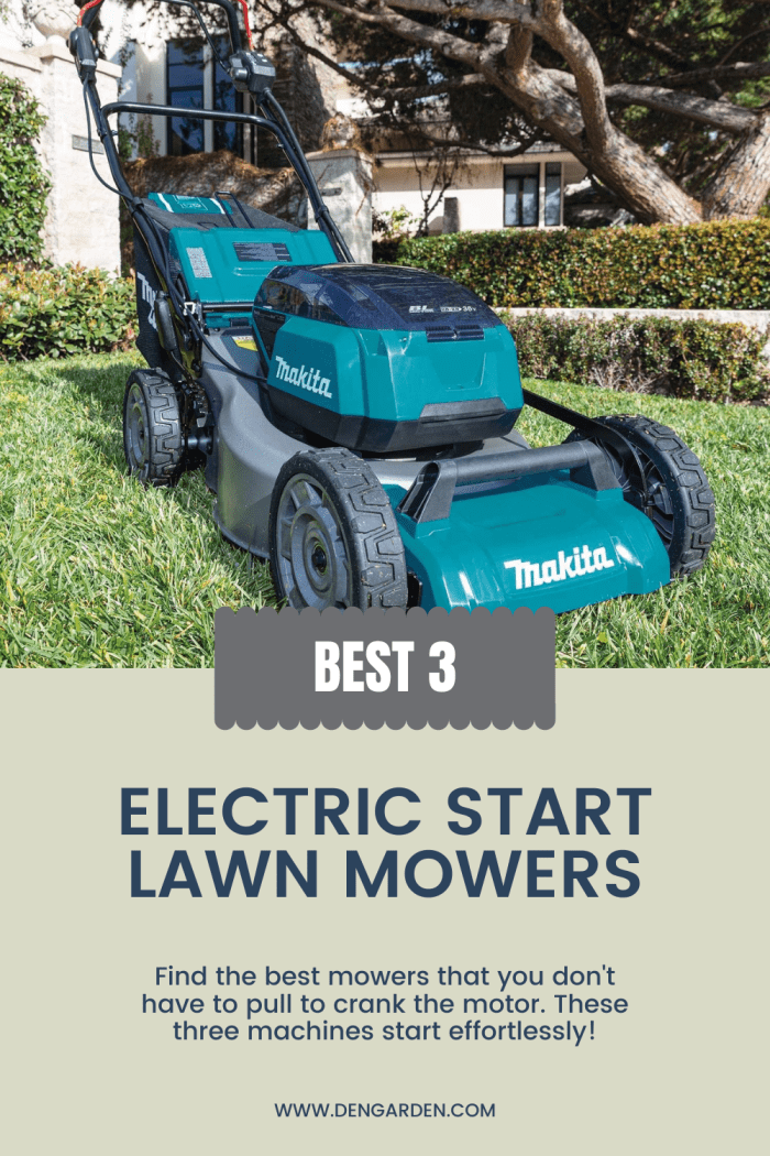 Top 3 Best Electric Start Lawn Mowers Dengarden