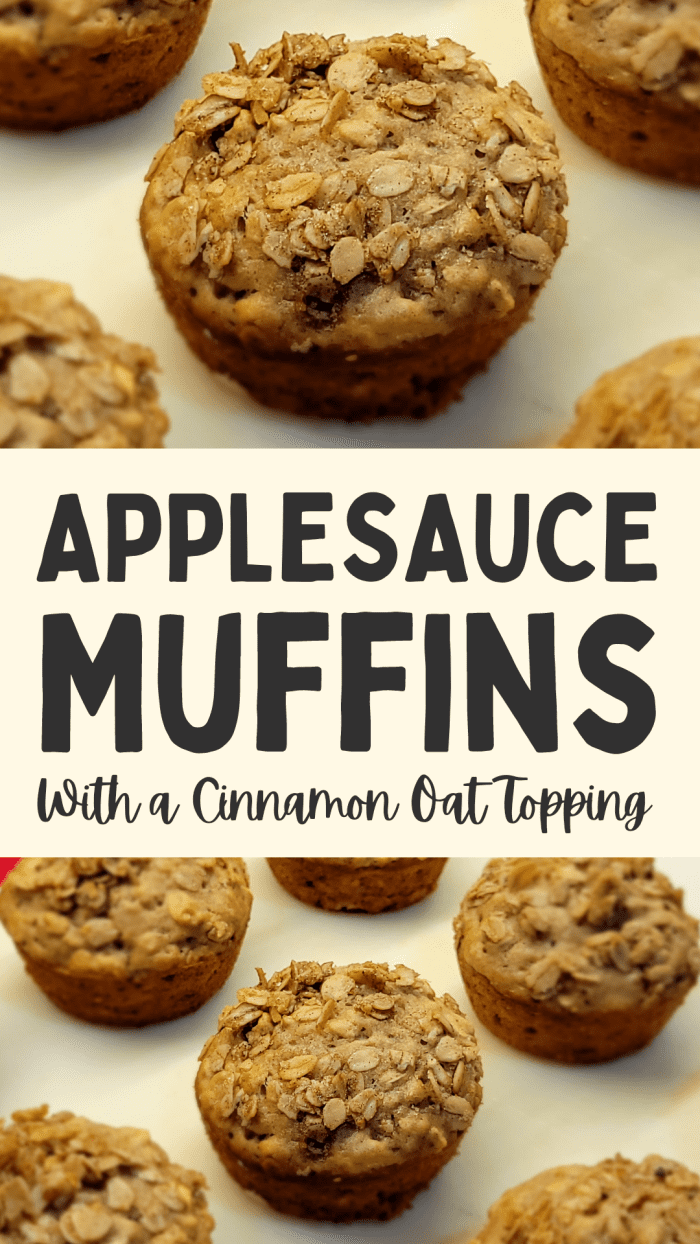Easy Applesauce Muffins With a Cinnamon Oat Topping Delishably