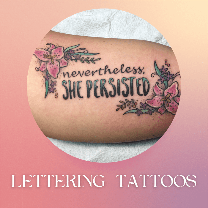 Here are tattoo lettering ideas from songs, films, and other sources.