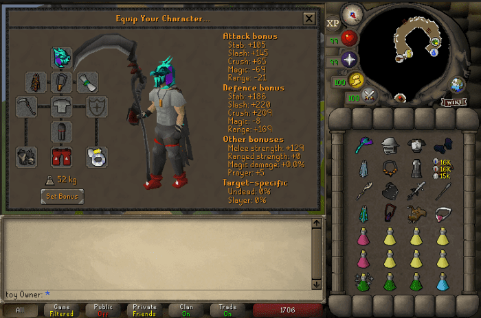 Once you have earned enough money for a Scythe of Vitur, this is the setup you should aim to use, slowly upgrading pieces of gear when you can.