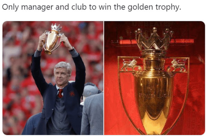 Arsene Wenger of Arsenal remains the only winner of the Golden Premier League trophy during their Invincibles season.