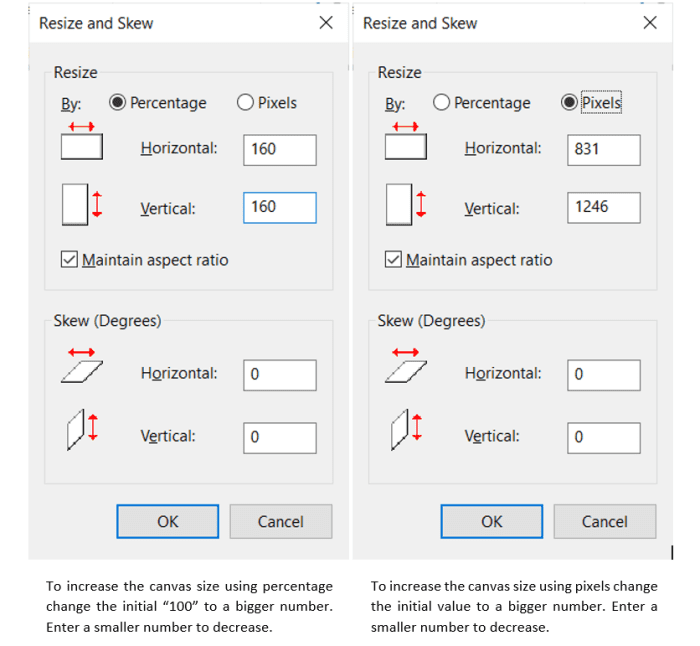 To change the canvas size, change one of the top the values. The other one adjusts automatically. To only change one dimension, uncheck "Maintain aspect ratio".