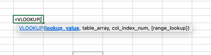 The functional arguments that are used in the VBA version of Vlookup mimic the arguments used in the spreadsheet version.