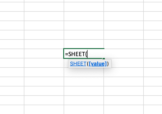 The SHEET function in the illustration is being added to a cell while automated help tips appear.