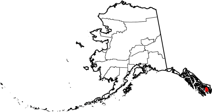 Map location of Ketchikan Gateway Borough, Alaska, United States