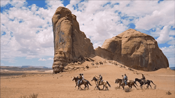 Ford's use of the iconic Monument Valley for shooting the film gives it an epic feel, one befitting such an obsessive quest.