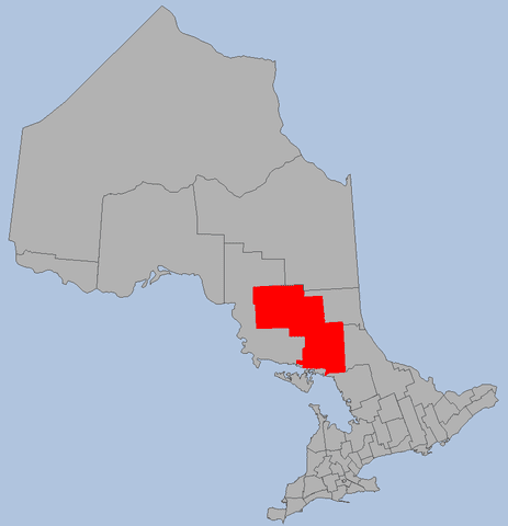 Map location of Sudbury District, Ontario