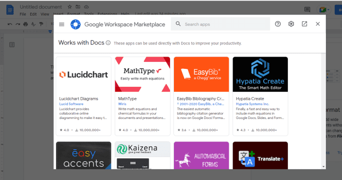 Google Workspace Marketplace allows you to install extensions to your Chrome browser that can help you with the creation and