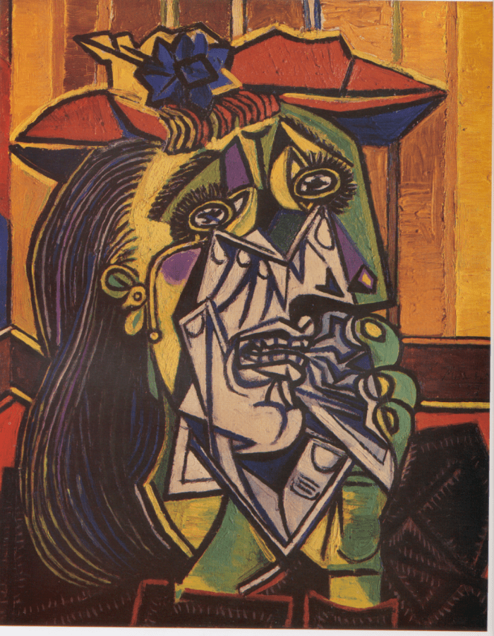 The addition of geometric figures to expressionism-style paintings characterized the Cubism movement.