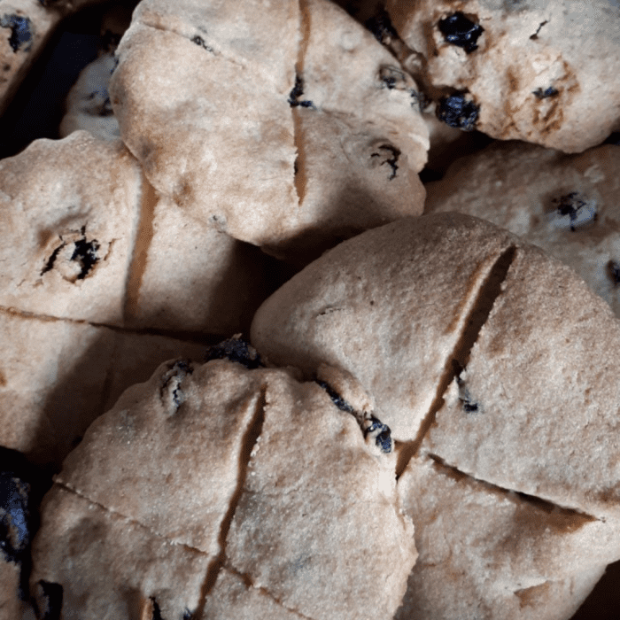 "Soul cakes" created for All Saints' Day. The origins of the soul cake reach far back into the history of Samhain. Some say they were cooked on the great fires and that if your cake were burned, you were marked to be next year's crop sacrifice.