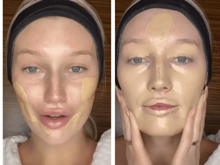 Applying too much foundation will certainly make you look like a drag queen rather a natural goddess of beauty.