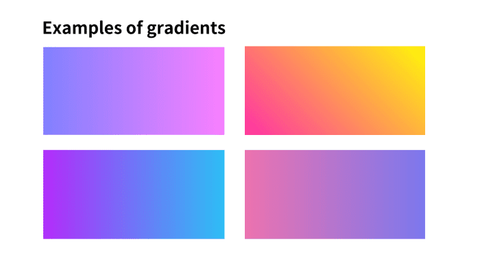 Some aesthetic examples of linear gradients.