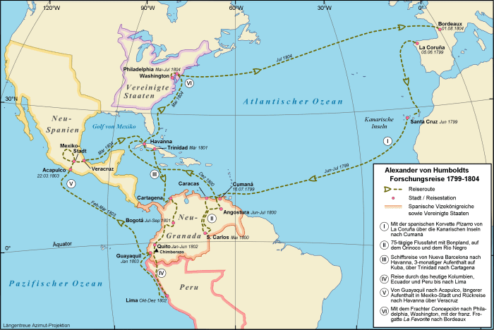 Alexander von Humboldt's American voyage was an incredible odyssey that stretched over thousands of kilometers
