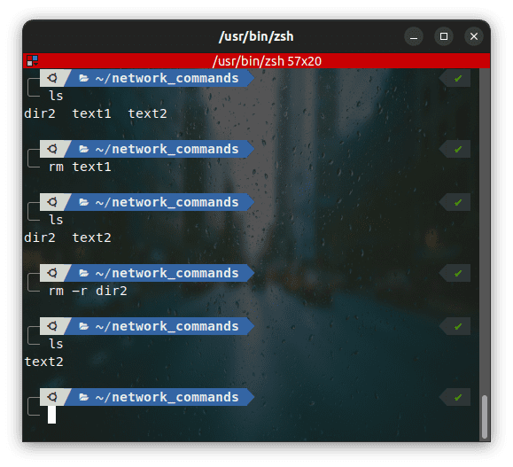 "rm -r" is used to remove folders ( as it recursively deletes all the files from the innermost directory in the tree hierarchy and moves up until it reaches the directory you mentioned ).