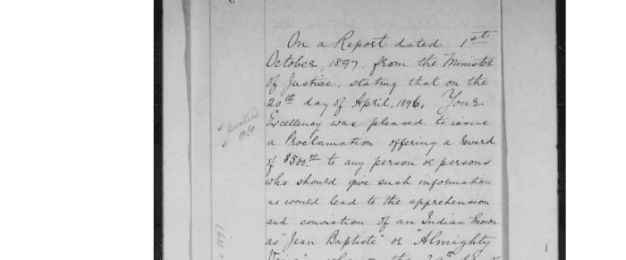 A letter authorizing payment of $500 to David and Napoleon Venne for information leading the the capture/death of Almighty Voice.