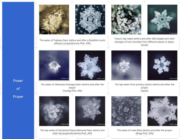 masaru emoto experiments with water