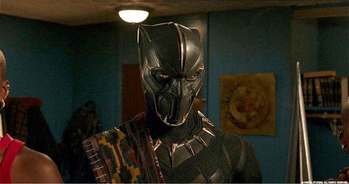 From Marvel Studios. T'Chaka in his armor when confronting his brother. While he is shown to be a good man, as king his loyalty was to Wakanda alone and not any other Black communities across the world.