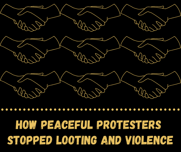 In the wake of George Floyd's murder, peaceful protesters formed human chains to stop looting and violence in their quest to advocate for police reform.