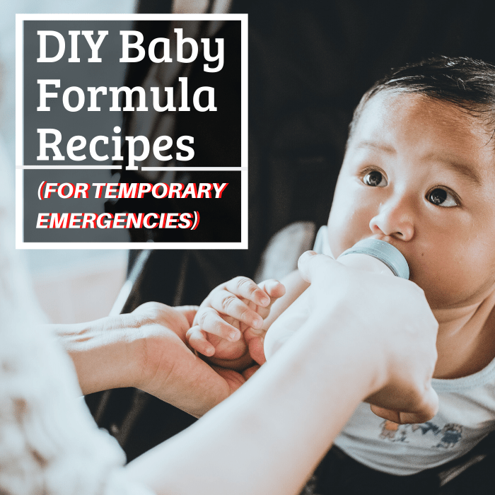 If you're temporarily stuck without formula and unable to get more, you can use one of these emergency recipes to safely feed your infant. These substitutes should not be used in the long term.