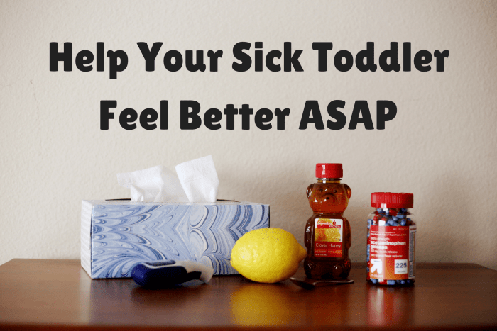 Learn how to treat a sick toddler who may have a fever, a cold, a cough, a stomach virus, or the flu.