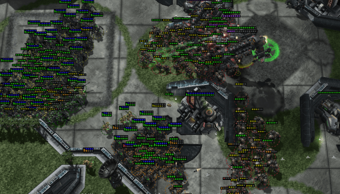 Strategy One: Early Battle Cruisers. Note the strong positioning: battle cruisers in the centre, hovering over a ledge for an easy retreat in case of targetting. Source: Author