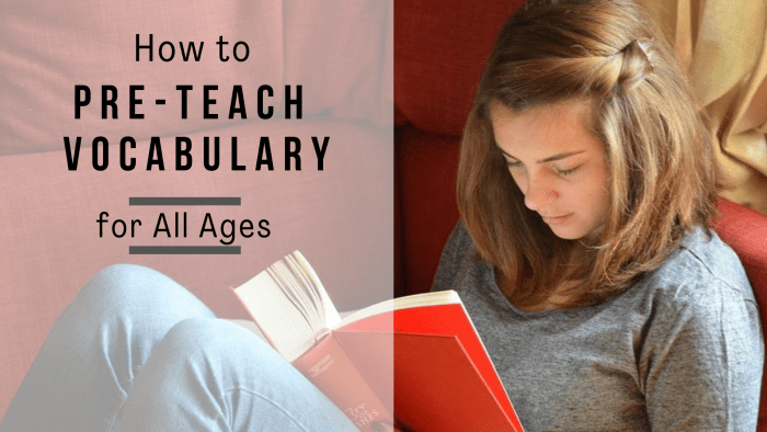 Pre-teaching vocabulary equips English learners for a successful reading experience.