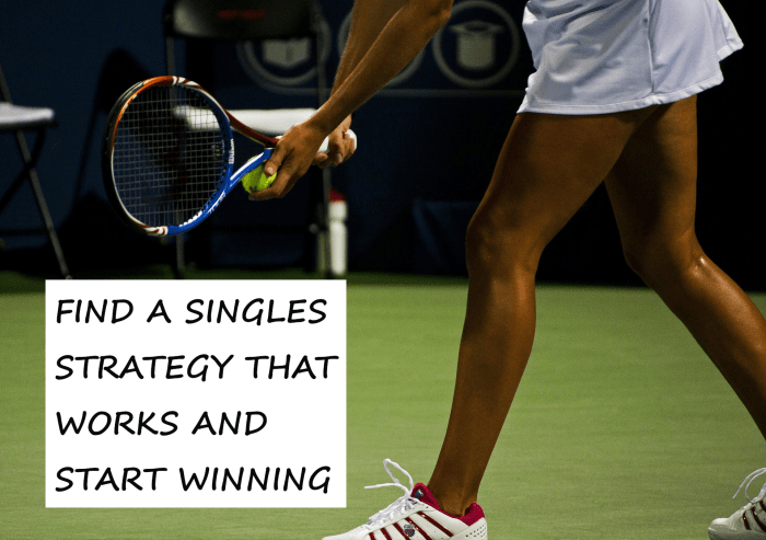 It's important to find the right tennis singles strategy for each match, if you want to win. This article offers tips and ideas drawn from many years of personal experience.