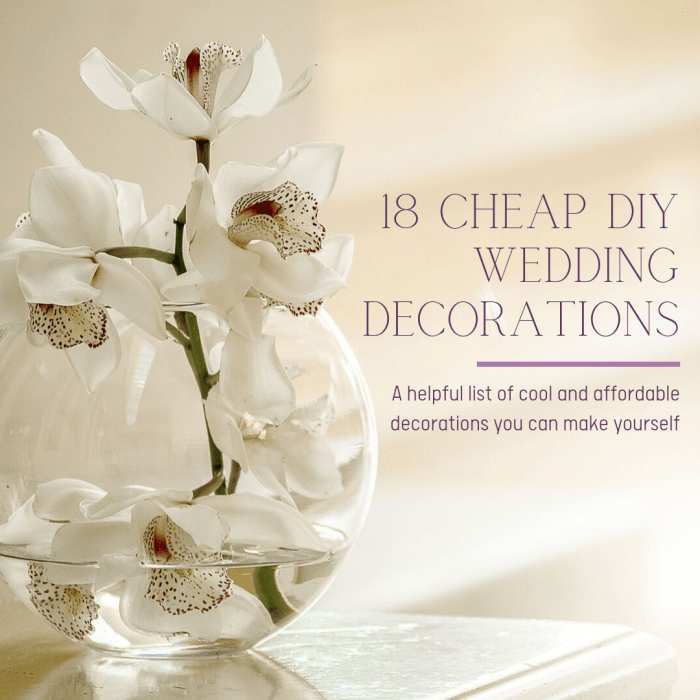 This article will breakdown a list of 18 inexpensive but still incredible ideas for beautiful wedding decorations.