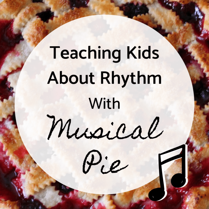 You can teach children about rhythm and note values by comparing them to words. For example, a quarter note can be compared to a one-syllable word. This lesson associates notes with the names of pies.