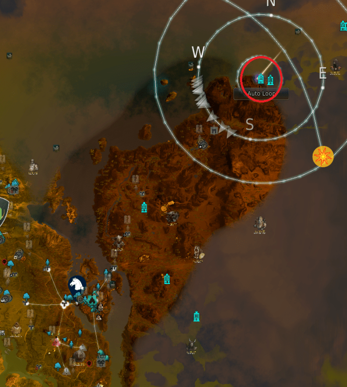 Location of Shakatu's villa in the red circle. I left my horse back in Mediah down in the left corner. In hindsight I should have brought it with me.
