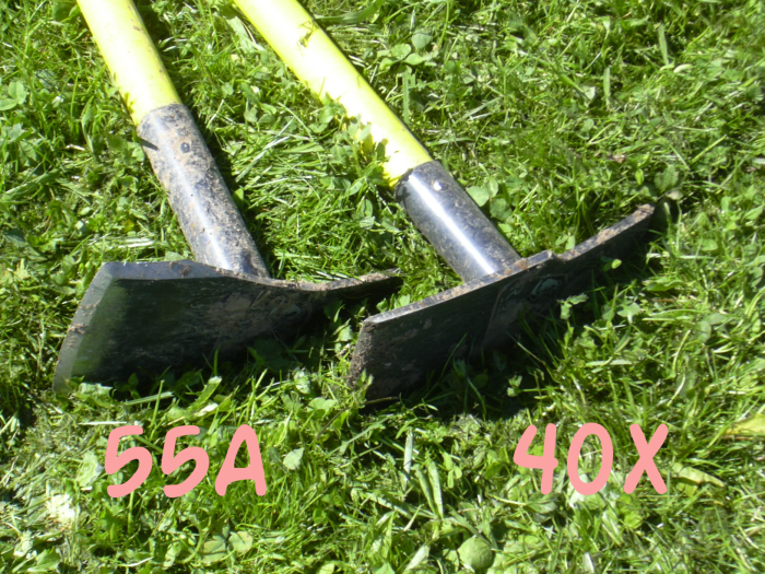Two Rogue Hoes for Turning Sod - 55A and 40X. Either one would do. You don't need both.