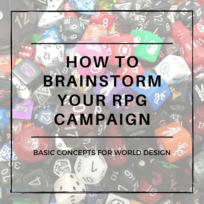 This guide will help you brainstorm the main concepts you'll be working with when crafting your RPG campaign.
