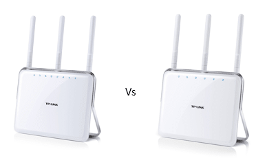Can you spot the difference between the TP-Link Archer C9 (on the left) vs C8 (on the right)?