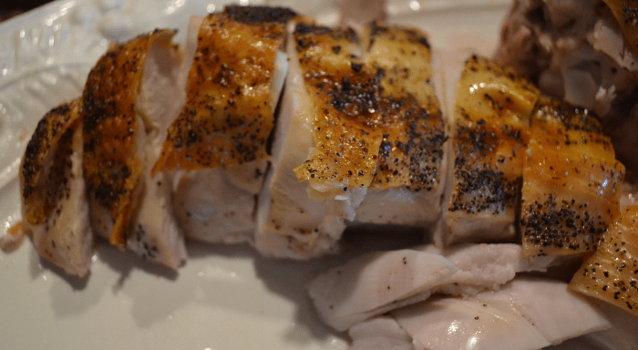 The spatchcock cooking method produces moist, perfectly cooked turkey with caramelized skin.