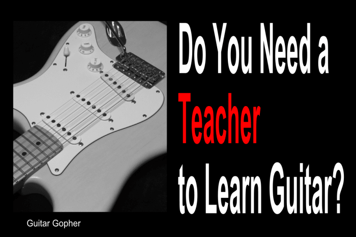 A guitar teacher is a great help when first starting out, but lessons may not be right for some players.