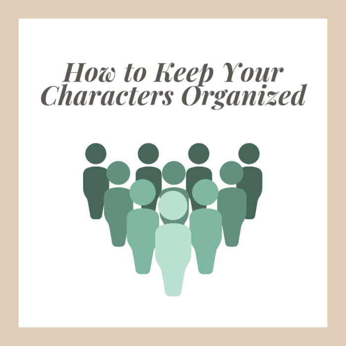 Organizing your ideas is the best way to keep track of all the different personalities in your story.