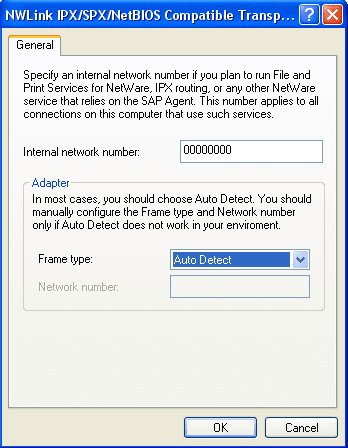 Default settings when you enter into this protocol's properties for the first time. Check the next picture's caption for how it should look for Diablo IPX to work.