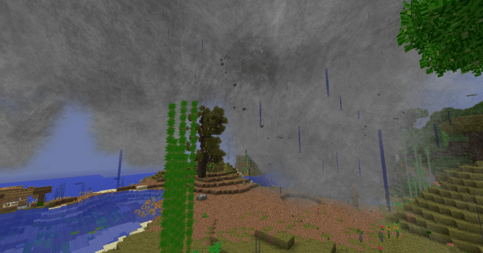 Tornadoes will tear the grass right out of the dirt and leaves off of the trees, leaving a shattered landscape behind.