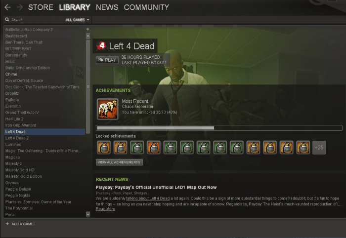 In this tutorial, I'm removing Left 4 Dead so that I have space available to download TF2.