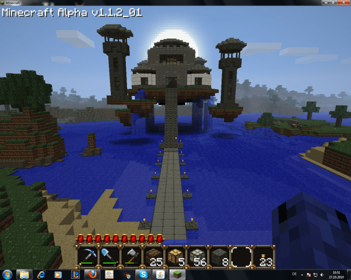 Here is a great example of an impenetrable home base created by a member of the "Minecraft" community.