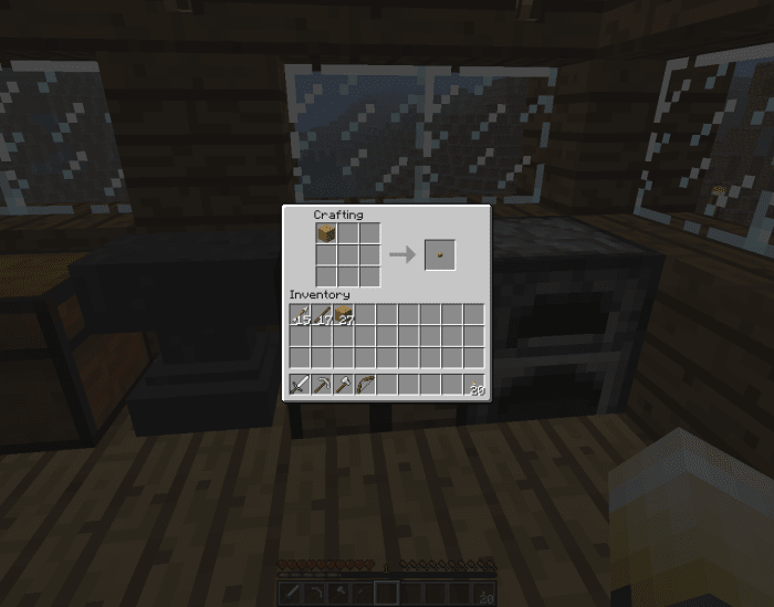 Buttons only require one wooden plank block to make, or one stone block!