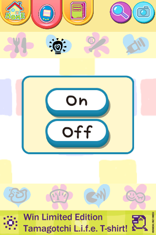 If your Tamagotchi pet is sleeping, you can turn the lights off to make it happier.