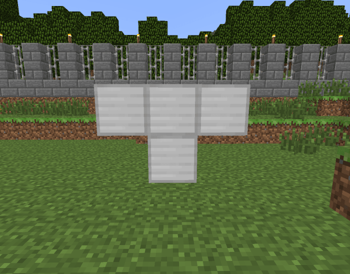 Placing a pumpkin on top of these four iron blocks creates one iron golem.
