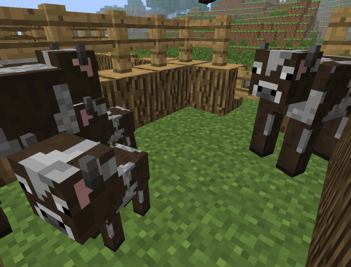 Cows are a great source of food, leather for armor, and milk for recipes.