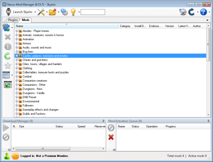 Now that you are logged into Nexus Mod Manager, you are ready to download and also update the mods for your chosen game.