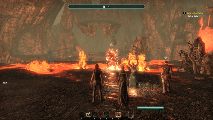 Battling Sadal, the second demonic brother that has long been sealed in the Tormented Spire of The Elder Scrolls Online.
